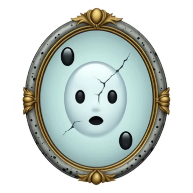 Haunted Mirror with some black dots on it \ sticker