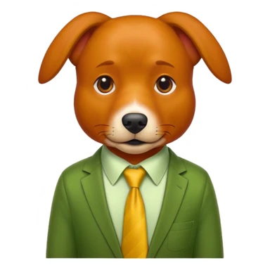 red dog with yellow tie,green shirt sticker