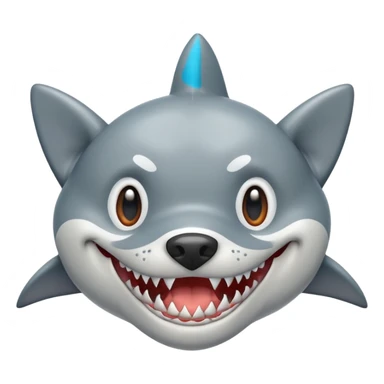 A shark in a dogs body sticker