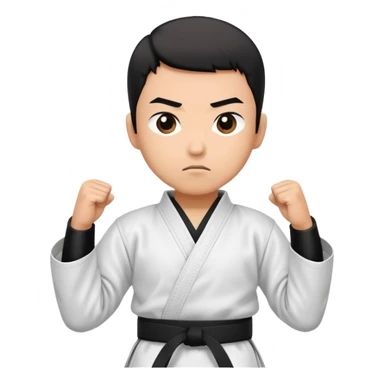 karate person wearing a black belt sticker