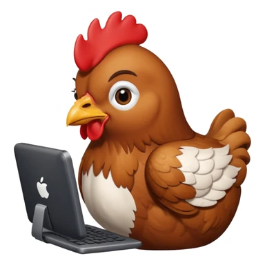 Chicken With Computer sticker