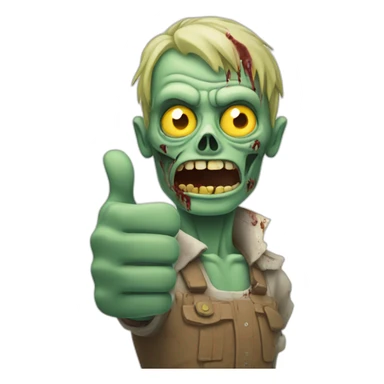 Zombie giving thumbs up sticker
