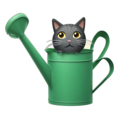 watering can in the shape of a cat sticker