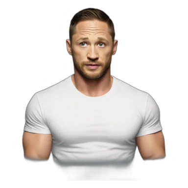Tom Hardy wearing t-shirt sticker