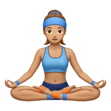Yoga woman with blue sweatband sticker