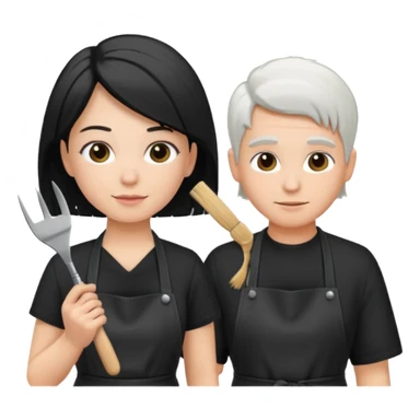 white hairstylist doing someones hair sticker