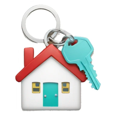 key ring with key and home sticker