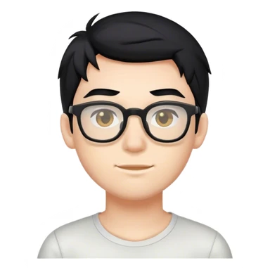 gamer boy with black hair and glasses sticker
