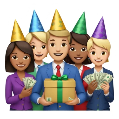 group of people who just won money sticker