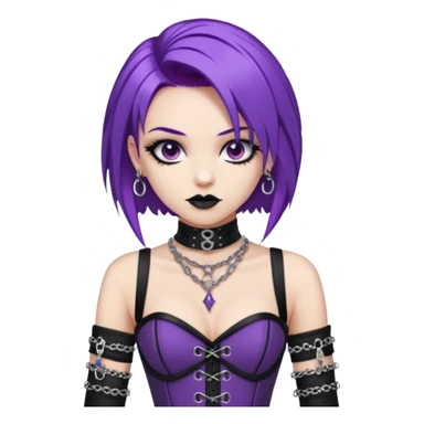 my nickname on the discord server is Little VIper, i have purple hair and an alt/goth style so like corsets and black with silver chains. i want a animated emoji with the text "'Lil Viper Mad" sticker