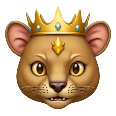 Fossa animal wearing a crown is angry sticker