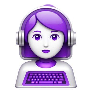 A futuristic terminal prompt colored purple ascii characters retro style sticker
