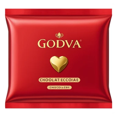 Godiva chocolate packet that is red sticker