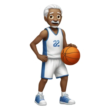 Old person playing basketball sticker