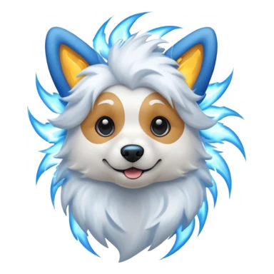 dog with electric waves sticker