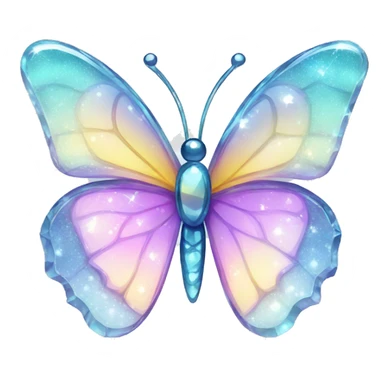 Shiny sparkly glass crystal butterfly sticker