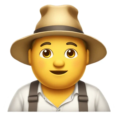 Fat shirt boy with big hat  sticker