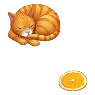 Orange cat sleeping on laptop sticker