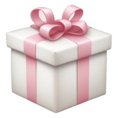 Light pink and white present sticker