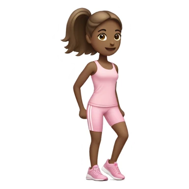 Girl exercising with light pink clothes sticker