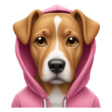 Dog in a pink hoodie sticker