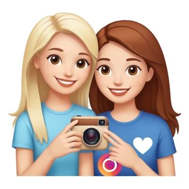 Best friends forever with Instagram logo, hashtag BFF, social media icons sticker