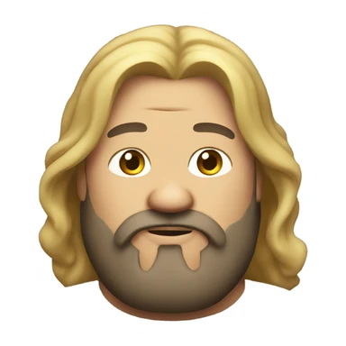 Fat guy with long hair and a goatee sticker