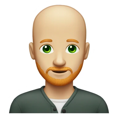 bald ginger man with green eyes, no beard sticker