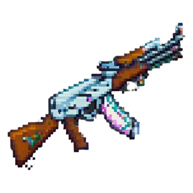 pixel art AK-47 assault rifle sticker