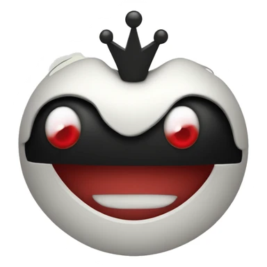 Black smiley face with red eyes and crown sticker