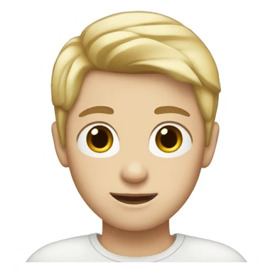 human with blond and short hair, white skin, brown eyes sticker