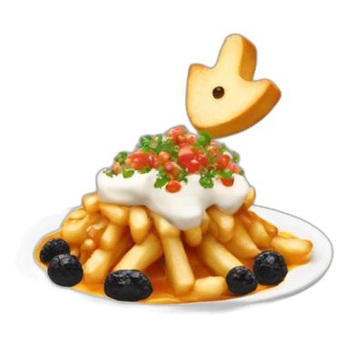 poutine eating caviar sticker