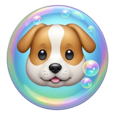 dog shaped soap bubly sticker
