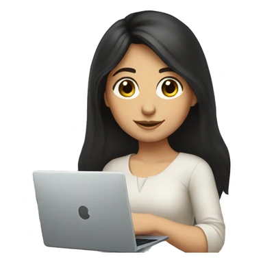 armenian girl with dark hair with her laptop sticker