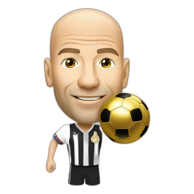 Zinedine Zidane avec le ballon d’or  sticker