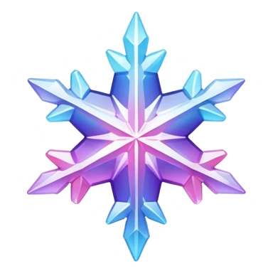 Gradient iridescent Pastel Pink violet blue white crystal star snowflake  sticker