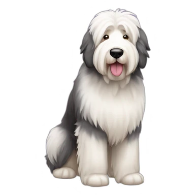 Dog old english sheepdog full-height sticker