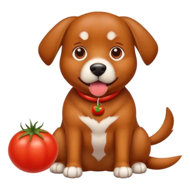 cane con un pomodoro sticker