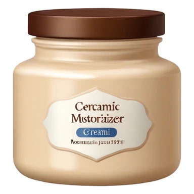 body moisturizer cream pot with label beige sticker