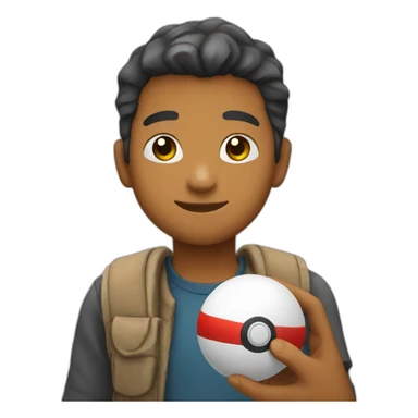 Person holding a pokeball  sticker