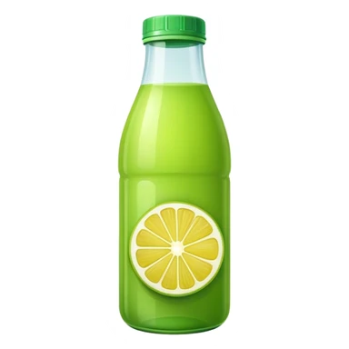 Green lemon bottle juice sticker