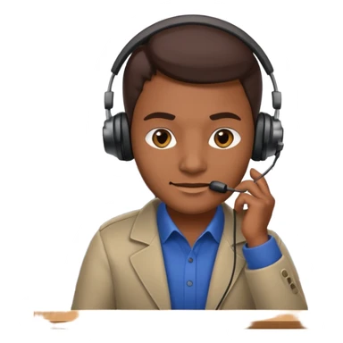 mean looking phone scammer in sketchy call center from pakistan with smirk and brown skin sticker