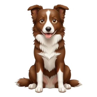 happy Brown Border Collie sitting sticker