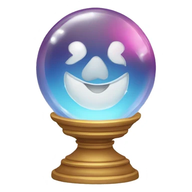 Crystal ball with heart sticker