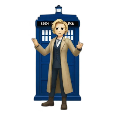 13th Doctor and Tardis sticker