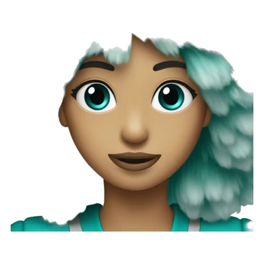 teal and silver pom poms sticker