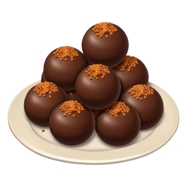 chocolate balls on plate with brown sprinkles sticker