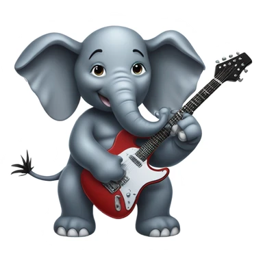 Heavy metal Elephant playing electric guitar sticker