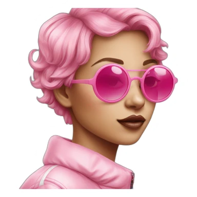 girl sunglasses shorthair bubble gum sticker
