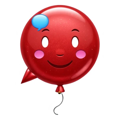 red glitter baloon chat sticker
